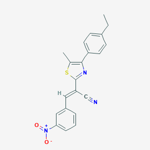molecular formula C21H17N3O2S B410768 2-[4-(4-Ethylphenyl)-5-methyl-1,3-thiazol-2-yl]-3-{3-nitrophenyl}acrylonitrile 