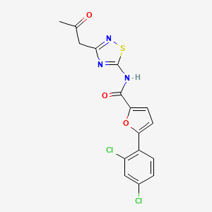 molecular formula C16H11Cl2N3O3S B4107684 5-(2,4-dichlorophenyl)-N-[3-(2-oxopropyl)-1,2,4-thiadiazol-5-yl]-2-furamide 