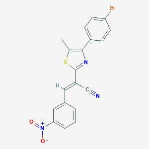 molecular formula C19H12BrN3O2S B410769 2-[4-(4-Bromophenyl)-5-methyl-1,3-thiazol-2-yl]-3-{3-nitrophenyl}acrylonitrile 