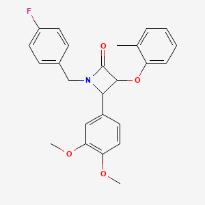 molecular formula C25H24FNO4 B4107699 4-(3,4-dimethoxyphenyl)-1-(4-fluorobenzyl)-3-(2-methylphenoxy)-2-azetidinone 