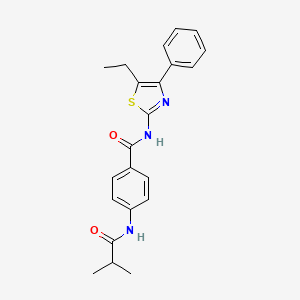 molecular formula C22H23N3O2S B4107701 N-(5-ethyl-4-phenyl-1,3-thiazol-2-yl)-4-(isobutyrylamino)benzamide 