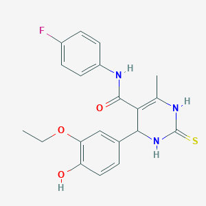 molecular formula C20H20FN3O3S B4107703 4-(3-ethoxy-4-hydroxyphenyl)-N-(4-fluorophenyl)-6-methyl-2-thioxo-1,2,3,4-tetrahydro-5-pyrimidinecarboxamide 