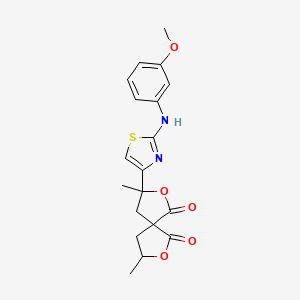 3-{2-[(3-methoxyphenyl)amino]-1,3-thiazol-4-yl}-3,8-dimethyl-2,7-dioxaspiro[4.4]nonane-1,6-dione