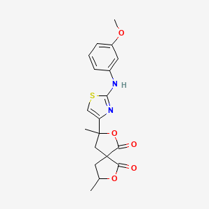 molecular formula C19H20N2O5S B4107723 3-{2-[(3-methoxyphenyl)amino]-1,3-thiazol-4-yl}-3,8-dimethyl-2,7-dioxaspiro[4.4]nonane-1,6-dione 