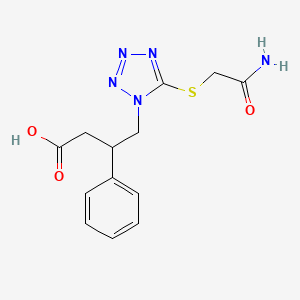 4-{5-[(2-amino-2-oxoethyl)thio]-1H-tetrazol-1-yl}-3-phenylbutanoic acid