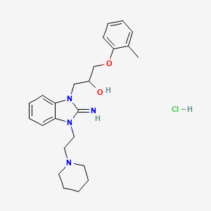 molecular formula C24H33ClN4O2 B4107741 1-{2-imino-3-[2-(1-piperidinyl)ethyl]-2,3-dihydro-1H-benzimidazol-1-yl}-3-(2-methylphenoxy)-2-propanol hydrochloride 