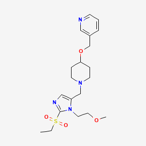 molecular formula C20H30N4O4S B4107744 3-{[(1-{[2-(ethylsulfonyl)-1-(2-methoxyethyl)-1H-imidazol-5-yl]methyl}-4-piperidinyl)oxy]methyl}pyridine 