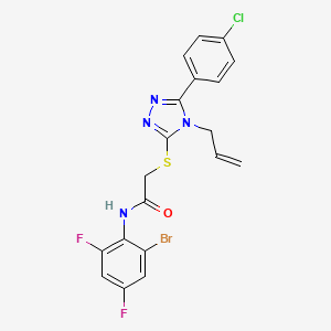 molecular formula C19H14BrClF2N4OS B4107758 2-{[4-allyl-5-(4-chlorophenyl)-4H-1,2,4-triazol-3-yl]thio}-N-(2-bromo-4,6-difluorophenyl)acetamide 