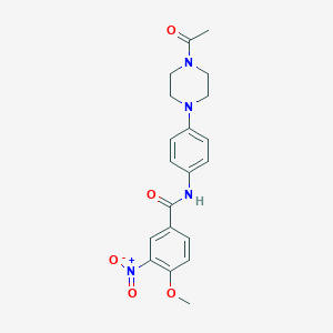 molecular formula C20H22N4O5 B410777 N-[4-(4-acetylpiperazin-1-yl)phenyl]-3-nitro-4-methoxybenzamide 