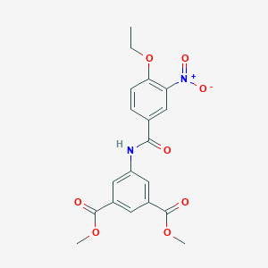 molecular formula C19H18N2O8 B410778 Dimethyl 5-{[(4-ethoxy-3-nitrophenyl)carbonyl]amino}benzene-1,3-dicarboxylate 