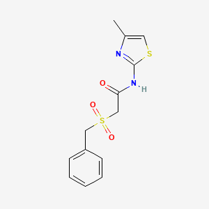 molecular formula C13H14N2O3S2 B4107789 2-(benzylsulfonyl)-N-(4-methyl-1,3-thiazol-2-yl)acetamide 