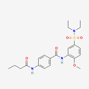 4-(butyrylamino)-N-{5-[(diethylamino)sulfonyl]-2-methoxyphenyl}benzamide