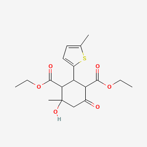 diethyl 4-hydroxy-4-methyl-2-(5-methyl-2-thienyl)-6-oxo-1,3-cyclohexanedicarboxylate