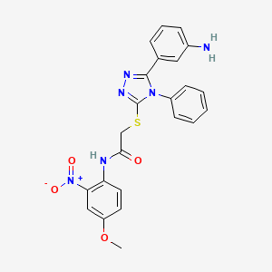 molecular formula C23H20N6O4S B4107837 2-{[5-(3-aminophenyl)-4-phenyl-4H-1,2,4-triazol-3-yl]thio}-N-(4-methoxy-2-nitrophenyl)acetamide 