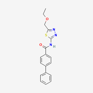 molecular formula C18H17N3O2S B4107841 N-[5-(ethoxymethyl)-1,3,4-thiadiazol-2-yl]-4-biphenylcarboxamide 