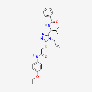 molecular formula C26H31N5O3S B4107851 N-{1-[4-allyl-5-({2-[(4-ethoxyphenyl)amino]-2-oxoethyl}thio)-4H-1,2,4-triazol-3-yl]-2-methylpropyl}benzamide 