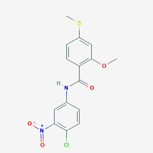 molecular formula C15H13ClN2O4S B410786 N-(4-chloro-3-nitrophenyl)-2-methoxy-4-(methylsulfanyl)benzamide 