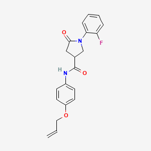 molecular formula C20H19FN2O3 B4107896 N-[4-(allyloxy)phenyl]-1-(2-fluorophenyl)-5-oxo-3-pyrrolidinecarboxamide 