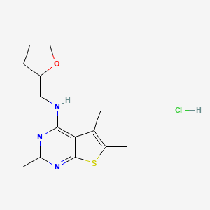 molecular formula C14H20ClN3OS B4107903 2,5,6-trimethyl-N-(tetrahydro-2-furanylmethyl)thieno[2,3-d]pyrimidin-4-amine hydrochloride 