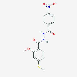 N'-{4-nitrobenzoyl}-2-methoxy-4-(methylsulfanyl)benzohydrazide