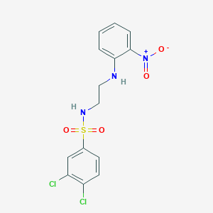 molecular formula C14H13Cl2N3O4S B4107973 3,4-dichloro-N-{2-[(2-nitrophenyl)amino]ethyl}benzenesulfonamide 