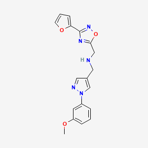 1-[3-(2-furyl)-1,2,4-oxadiazol-5-yl]-N-{[1-(3-methoxyphenyl)-1H-pyrazol-4-yl]methyl}methanamine