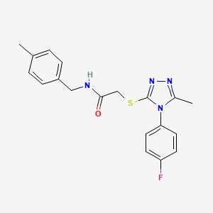 molecular formula C19H19FN4OS B4108001 2-{[4-(4-fluorophenyl)-5-methyl-4H-1,2,4-triazol-3-yl]thio}-N-(4-methylbenzyl)acetamide 