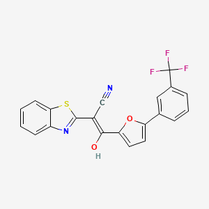 molecular formula C21H11F3N2O2S B4108003 2-(1,3-benzothiazol-2-yl)-3-hydroxy-3-{5-[3-(trifluoromethyl)phenyl]-2-furyl}acrylonitrile 