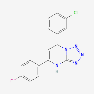molecular formula C16H11ClFN5 B4108005 7-(3-chlorophenyl)-5-(4-fluorophenyl)-4,7-dihydrotetrazolo[1,5-a]pyrimidine 