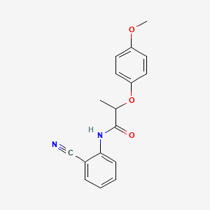 molecular formula C17H16N2O3 B4108021 N-(2-cyanophenyl)-2-(4-methoxyphenoxy)propanamide 