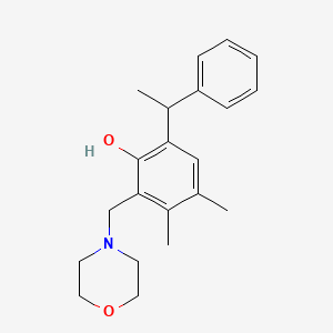 molecular formula C21H27NO2 B4108061 3,4-dimethyl-2-(4-morpholinylmethyl)-6-(1-phenylethyl)phenol 