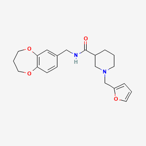 molecular formula C21H26N2O4 B4108074 N-(3,4-dihydro-2H-1,5-benzodioxepin-7-ylmethyl)-1-(2-furylmethyl)piperidine-3-carboxamide 