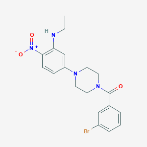molecular formula C19H21BrN4O3 B4108088 5-[4-(3-bromobenzoyl)-1-piperazinyl]-N-ethyl-2-nitroaniline 