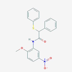 molecular formula C21H18N2O4S B410811 N-(2-methoxy-5-nitrophenyl)-2-phenyl-2-(phenylsulfanyl)acetamide 