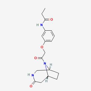 molecular formula C18H23N3O4 B4108117 N-(3-{2-oxo-2-[(1S*,6R*)-4-oxo-3,9-diazabicyclo[4.2.1]non-9-yl]ethoxy}phenyl)propanamide 