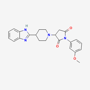 molecular formula C23H24N4O3 B4108132 3-[4-(1H-benzimidazol-2-yl)-1-piperidinyl]-1-(3-methoxyphenyl)-2,5-pyrrolidinedione 