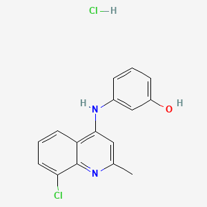 molecular formula C16H14Cl2N2O B4108142 3-[(8-chloro-2-methyl-4-quinolinyl)amino]phenol hydrochloride 