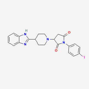 molecular formula C22H21IN4O2 B4108168 3-[4-(1H-benzimidazol-2-yl)-1-piperidinyl]-1-(4-iodophenyl)-2,5-pyrrolidinedione 