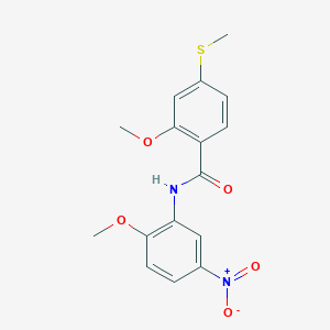 molecular formula C16H16N2O5S B410819 2-methoxy-N-(2-methoxy-5-nitrophenyl)-4-(methylsulfanyl)benzamide 