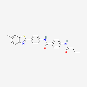 molecular formula C25H23N3O2S B4108200 4-(butyrylamino)-N-[4-(6-methyl-1,3-benzothiazol-2-yl)phenyl]benzamide 