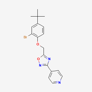 molecular formula C18H18BrN3O2 B4108216 4-{5-[(2-bromo-4-tert-butylphenoxy)methyl]-1,2,4-oxadiazol-3-yl}pyridine 