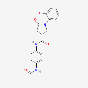 N-[4-(acetylamino)phenyl]-1-(2-fluorophenyl)-5-oxo-3-pyrrolidinecarboxamide