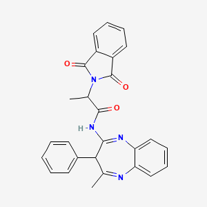 2-(1,3-dioxo-1,3-dihydro-2H-isoindol-2-yl)-N-(4-methyl-3-phenyl-3H-1,5-benzodiazepin-2-yl)propanamide