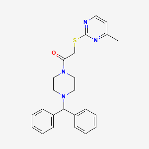 2-({2-[4-(diphenylmethyl)-1-piperazinyl]-2-oxoethyl}thio)-4-methylpyrimidine