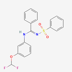 molecular formula C20H16F2N2O3S B4108248 N-[3-(difluoromethoxy)phenyl]-N'-(phenylsulfonyl)benzenecarboximidamide 