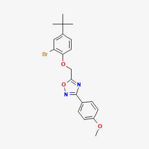 molecular formula C20H21BrN2O3 B4108262 5-[(2-bromo-4-tert-butylphenoxy)methyl]-3-(4-methoxyphenyl)-1,2,4-oxadiazole 