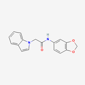 molecular formula C17H14N2O3 B4108299 N-1,3-benzodioxol-5-yl-2-(1H-indol-1-yl)acetamide 