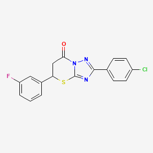 2-(4-chlorophenyl)-5-(3-fluorophenyl)-5,6-dihydro-7H-[1,2,4]triazolo[5,1-b][1,3]thiazin-7-one