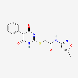 molecular formula C16H14N4O4S B4108331 2-[(4,6-dioxo-5-phenyl-1,4,5,6-tetrahydro-2-pyrimidinyl)thio]-N-(5-methyl-3-isoxazolyl)acetamide 
