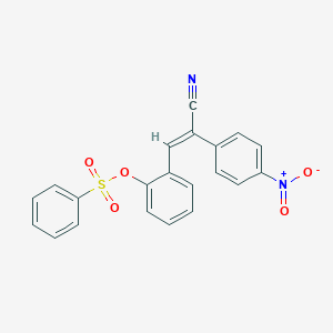 molecular formula C21H14N2O5S B410835 2-(2-Cyano-2-{4-nitrophenyl}vinyl)phenyl benzenesulfonate 